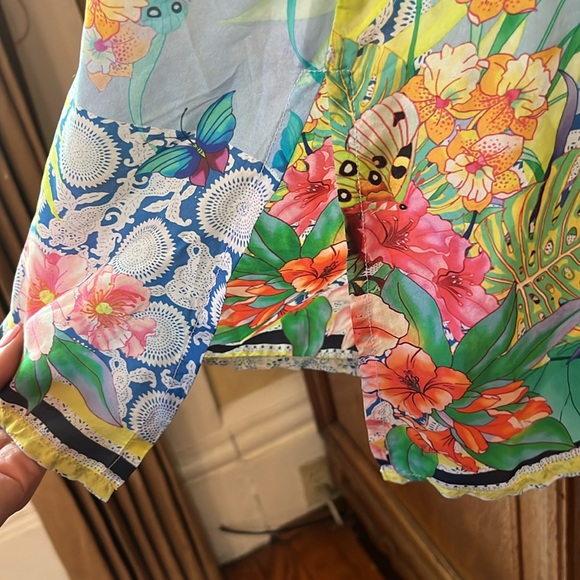 Johnny Was Cozumel Xanthe Printed Sleeveless Silk Tunic - Picture 6 of 10